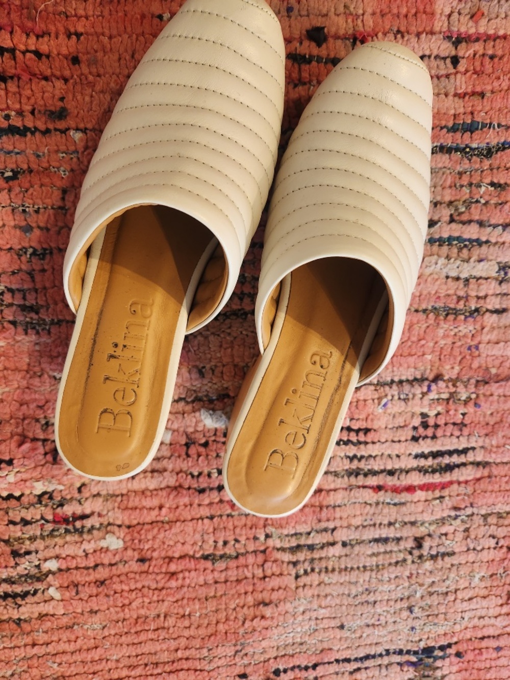 Beklina Ribbed Clog In Off White - Picture 6 of 8